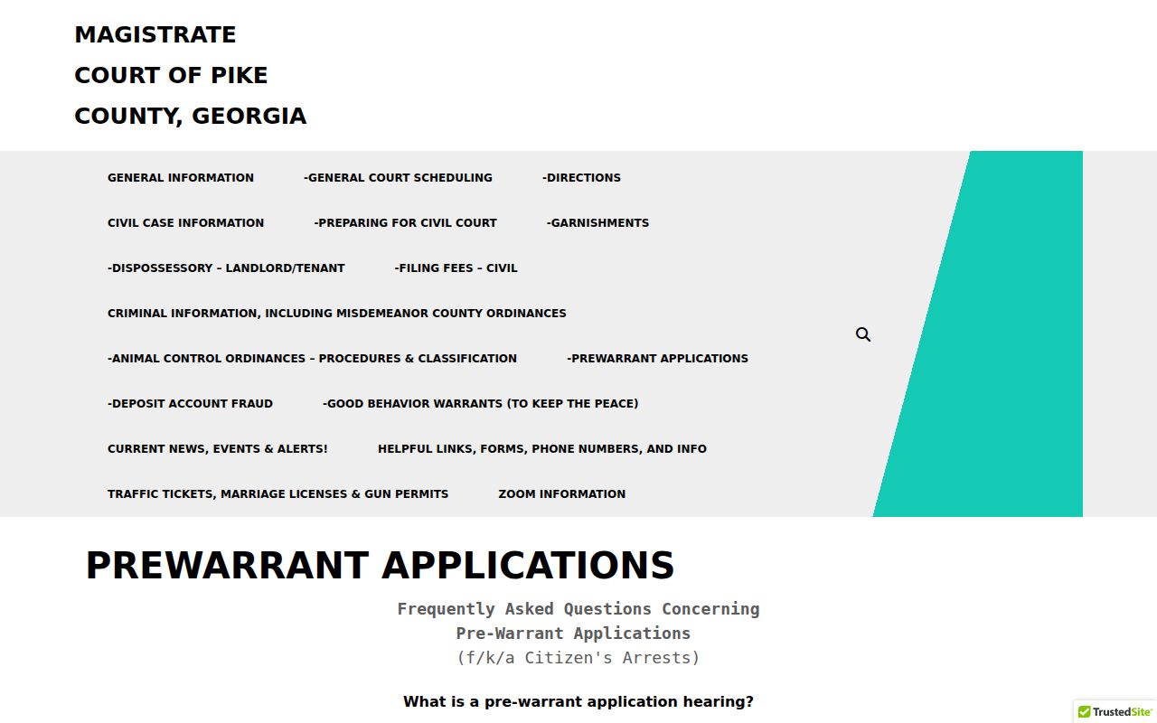 Pike County civilian arrest warrant hearing guidance