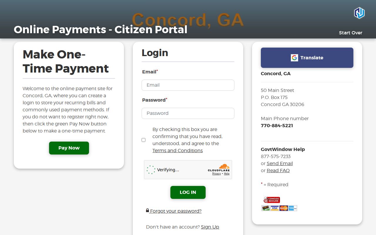 Concord warrant search Government Window payment login