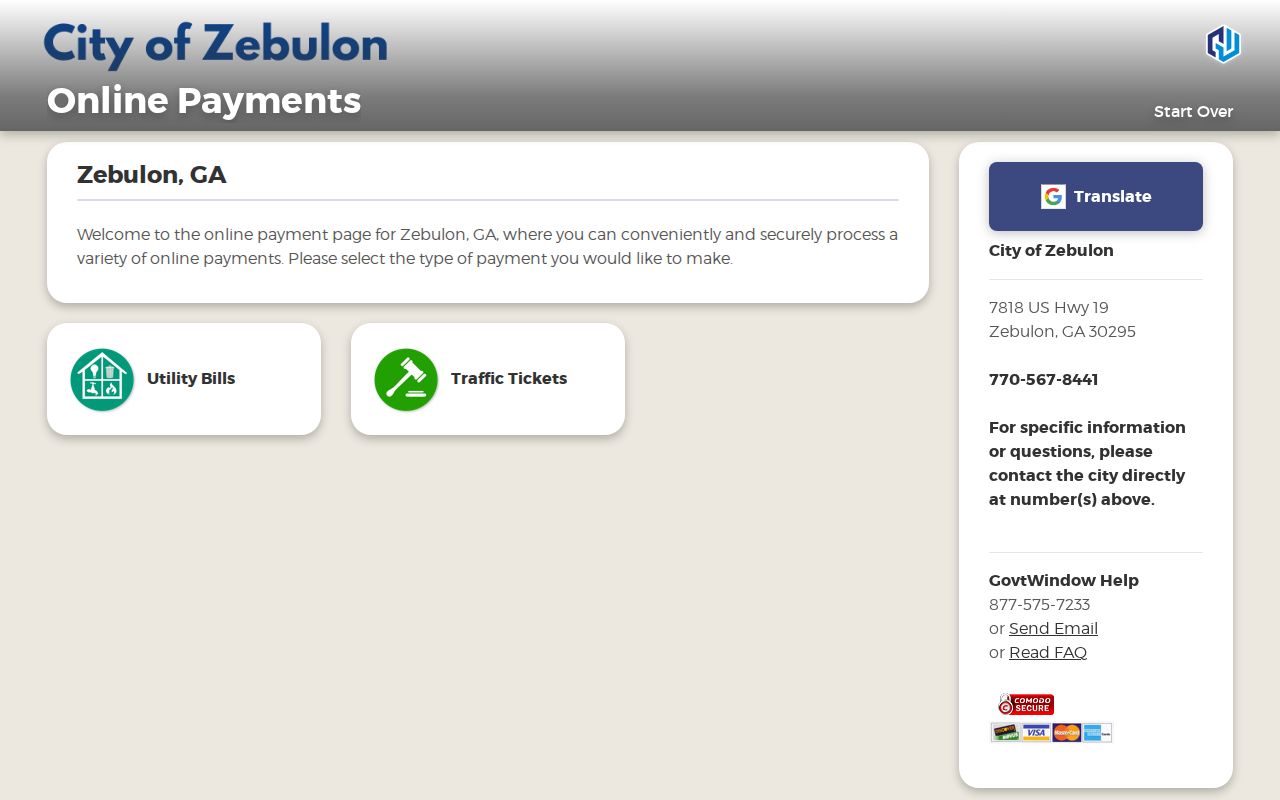 Zebulon traffic warrant search payment route