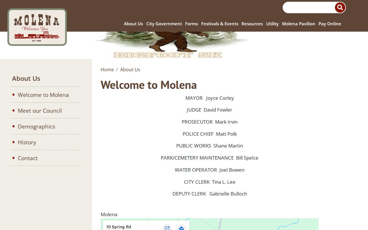Molena warrant search police and Municipal Court contacts