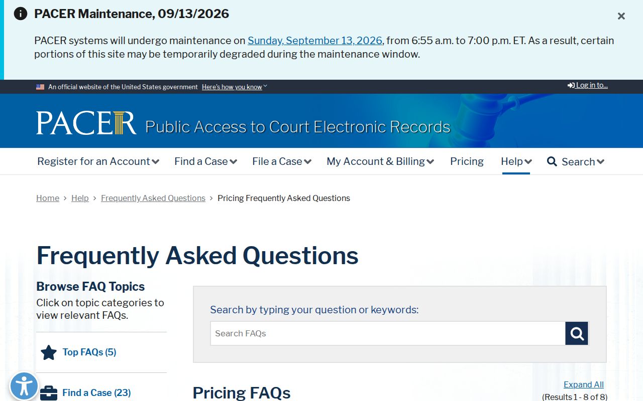 Pike County most wanted federal docket access context